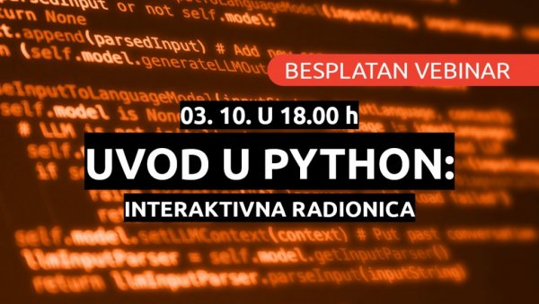 БЕСПЛАТАН ВЕБИНАР: Зашто је Python идеалан за почетнике 03.10. у 18:00