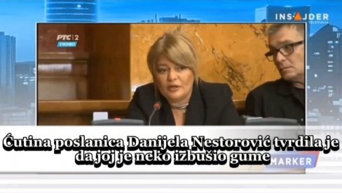 NOVI BLAM DANIJELE NESTOROVIĆ: Ćutina poslanica ne zna šta joj se desilo sa gumama, ima tri priče! (VIDEO)