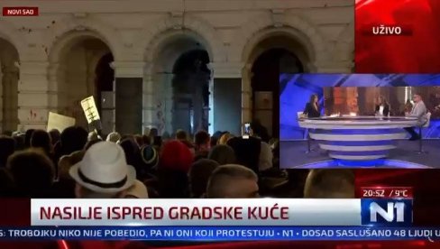 NEMILE SCENE: Uništavaju motkama kamere na Gradskoj kući (VIDEO)