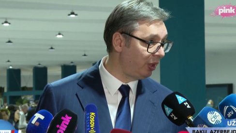 OČEKUJEM I SUSRET SA PREDSEDNIKOM UZBEKISTANA Vučić: Razgovaraću sa mnogim liderima danas i sutra u Bakuu