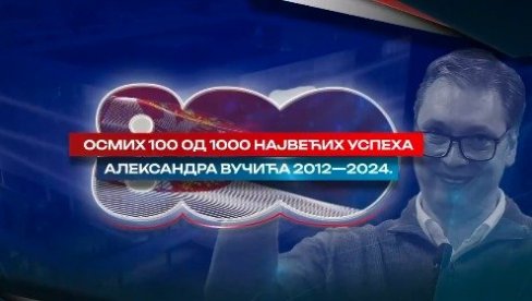 POGLEDAJTE: Osmih 100 od 1000 uspeha Vučića  u periodu od 2012. do 2024. godine (VIDEO)