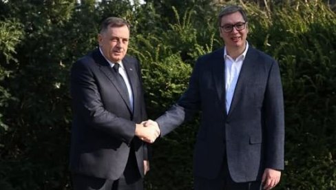 VUČIĆ SE SASTAO SA DODIKOM: Ponosan na našu saradnju, podršku i zajedničku borbu