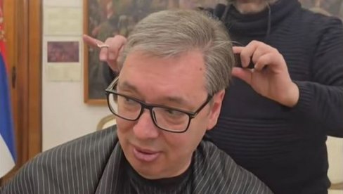 POLAKO SA TO RASTURANJE: Vučić kod frizera, priprema se za gostovanje (VIDEO)