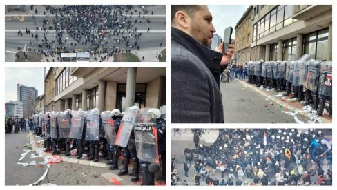 НЕВИЂЕНО ДИВЉАЊЕ ДЕМОНСТРАНАТА У НОВОМ САДУ: Носе ножеве, јајима гађају полицију и Скупштину - Погачар предводи (ФОТО/ВИДЕО)