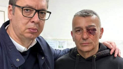 BOLJŠEVIČKI PLENUMAŠI UDARILI SU GA U OKO ISPRED: Vučić obišao povređenog policajca