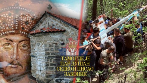 U SLAVU BOGA, GDE JE CAR DUŠAN PISAO ZAKONIK: Na KiM, u blizini granice, zasvetleo novi krst (FOTO)