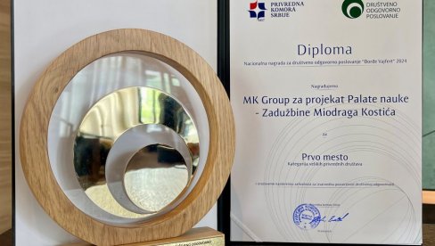 ZADUŽBINA MIODRAGA KOSTIĆA: Palata nauke osvojila nacionalnu nagradu „Đorđe Vajfert” ZADUŽBINA MIODRAGA KOSTIĆA: Palata nauke osvojila nacionalnu nagradu „Đorđe Vajfert”