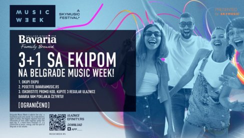 Belgrade Music Week 25! Kupovinom TRI ULAZNICE četvrtu dobijaš NA POKLON na bavariamusic.rs Belgrade Music Week 25! Kupovinom TRI ULAZNICE četvrtu dobijaš NA POKLON na bavariamusic.rs