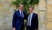 УВЕК ДОБАР СУСРЕТ СА ПРИЈАТЕЉЕМ КИРЈАКОСОМ МИЦОТАКИСОМ Вучић: Заједничким пројектима ћемо додатно учврстити економску сарадњу