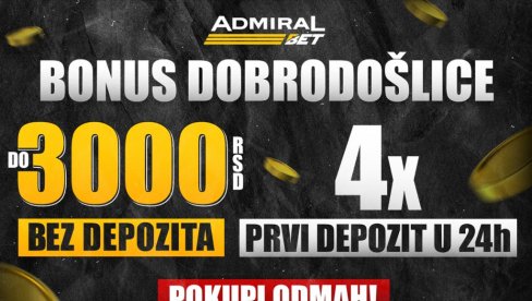 DOBRODOŠLICA KOJU NE ZABORAVLJATE – DO 3000 DINARA BEZ DEPOZITA I 300% BONUSA