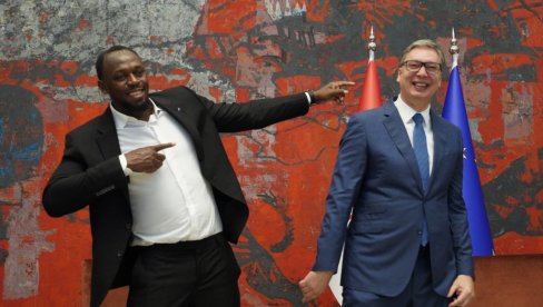 Vučić sa legendarnim Juseinom Boltom (VIDEO)