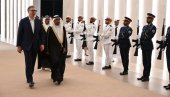 VUČIĆ SE OBRATIO NAKON DOLASKA U UAE: Prijateljstvo i međusobno poštovanje koje neguju naše dve zemlje potvrđuje se iznova svakim susretom VUČIĆ SE OBRATIO NAKON DOLASKA U UAE: Prijateljstvo i međusobno poštovanje koje neguju naše dve zemlje potvrđuje se iznova svakim susretom