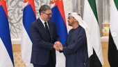 СРБИЈА ЦЕНИ ПОДРШКУ ЕМИРАТА И ВЕРУЈЕ У СНАГУ ОДНОСА КОЈЕ ГРАДИМО Вучић се састао са шеиком Мохамедом бин Заједом ал Нахјаном СРБИЈА ЦЕНИ ПОДРШКУ ЕМИРАТА И ВЕРУЈЕ У СНАГУ ОДНОСА КОЈЕ ГРАДИМО Вучић се састао са шеиком Мохамедом бин Заједом ал Нахјаном