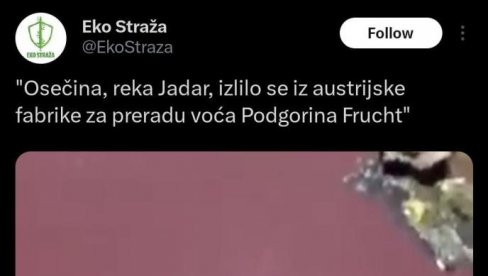 ТО НИ ПАС С МАСЛОМ НЕ БИ ПОЈЕО Испуштени сок у реку за Шолакове медије су пробна бушења и геноцид у реци Јадар (ФОТО) ТО НИ ПАС С МАСЛОМ НЕ БИ ПОЈЕО Испуштени сок у реку за Шолакове медије су пробна бушења и геноцид у реци Јадар (ФОТО)