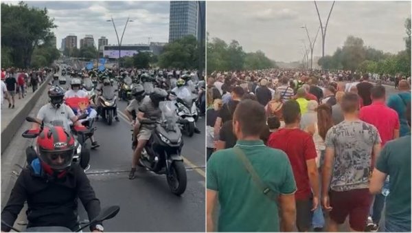ДИВНА СЛИКА У БЕОГРАДУ: Непрегледна колона бајкера и људи кренула на књижевно поподне испред Скупштине (ВИДЕО) ДИВНА СЛИКА У БЕОГРАДУ: Непрегледна колона бајкера и људи кренула на књижевно поподне испред Скупштине (ВИДЕО)