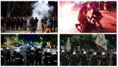 OVAKO JE IZGLEDALO SINOĆ JEZIVO NASILJE BLOKADERA: Bacali su kamenice i flaše, udarali štanglama policiju...(FOTO/VIDEO) OVAKO JE IZGLEDALO SINOĆ JEZIVO NASILJE BLOKADERA: Bacali su kamenice i flaše, udarali štanglama policiju...(FOTO/VIDEO)