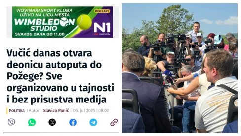 КАКО САМО БЕСОМУЧНО ЛАЖУ: Нова каже - Вучић организовао тајно отварање пута, а прати га два аутобуса новинара! (ФОТО)