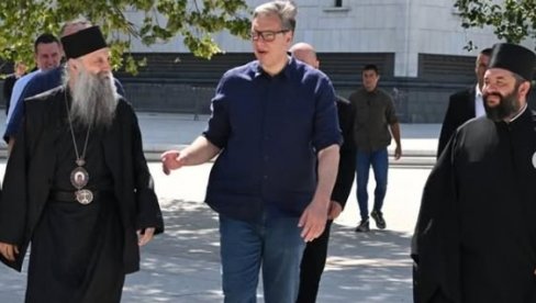 VUČIĆ SE SREO SA MUHINOM U HRAMU SVETOG SAVE: Nastavićemo da negujemo zajedničke vrednosti (FOTO)