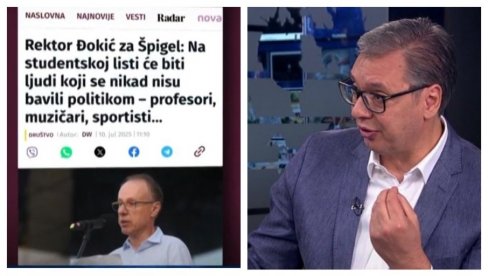DIREKTAN KRIMINAL JE TO ŠTO RADI! Vučić o rektoru Đokiću - Na fakultetu  je zabranjeno političko delovanje