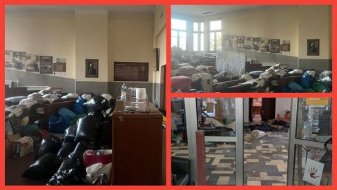 СКУП ЗГУБИДАНА Организована политичка трибина на Правном факултету, блокадери слушају свог вођу Ненадића