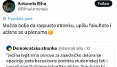 АНТОНЕЛА РИХА РАЗВАЛИЛА ЖУТЕ: Боље да распустите странку, да упишете факултете и да се учланите у те ваше пленуме (ФОТО)