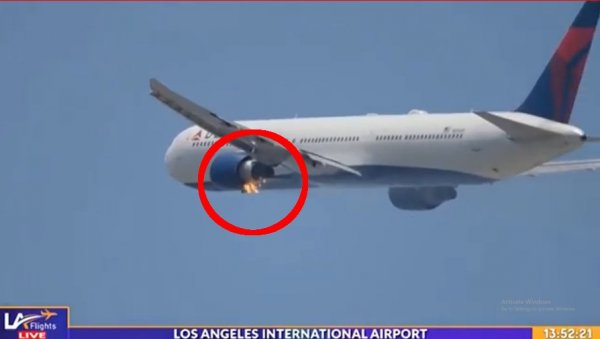 ДРАМА НА НЕБУ ИЗНАД АМЕРИКЕ: Запалио се Боинг 767 (ВИДЕО)