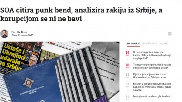 ХРВАТИ СЕ САМИ РАЗОБЛИЧАВАЈУ: Извештај СОА више говори о Србији него о корупцији у сопственој држави (ФОТО)