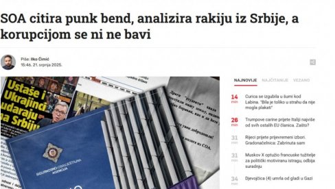 HRVATI SE SAMI RAZOBLIČAVAJU: Izveštaj SOA više govori o Srbiji nego o korupciji u sopstvenoj državi HRVATI SE SAMI RAZOBLIČAVAJU: Izveštaj SOA više govori o Srbiji nego o korupciji u sopstvenoj državi