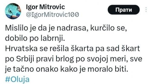 СРАМНА ИЗЈАВА БЛОКАДЕРА ЗГУБИДАНА: Српски шкарт из Хрватске добио је по лабрњи тачно како је требало (ФОТО)