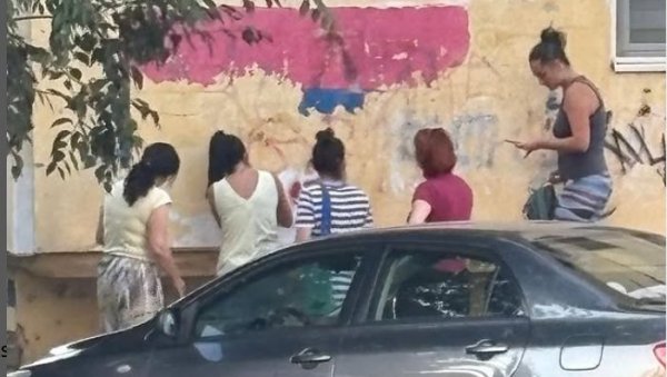 АНТИСРПСКА АКЦИЈА БЛОКАДЕРА У НОВОМ САДУ: Префарбавају српске заставе у Лиману - мрзе Србију и тробојку