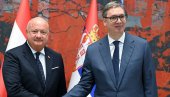ВУЧИЋ СА ШТОКЕРОМ: Састанак председника и канцелара Аустрије у Палати Србија (ВИДЕО)