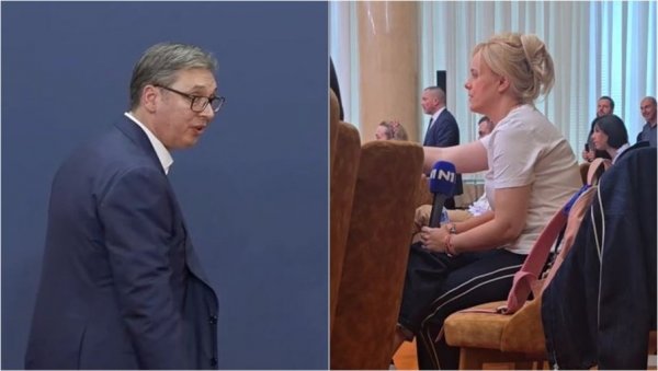 СРАМ ВАС БИЛО ЗА СВЕ ШТО РАДИТЕ Вучић са презиром одговорио Жаклини Таталовић на добацивања и упадице СРАМ ВАС БИЛО ЗА СВЕ ШТО РАДИТЕ Вучић са презиром одговорио Жаклини Таталовић на добацивања и упадице