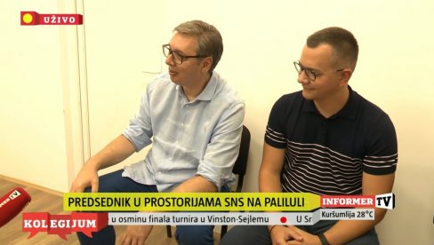 ВУЧИЋ ИЗ ПРОСТОРИЈА СНС НА ПАЛИЛУЛИ: У недељу представљамо најбоље мере за народ! Биће чудесно, баш сам задовољан - бићете изненађени