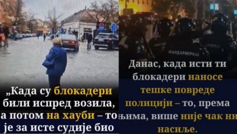ИМАЈУ САМО ЈЕДАН ЦИЉ - ЗАШТИТА НАСИЛНИКА: Лицемерје судија - Напад на полицију није ни насиље, напад на блокадере покушај убиства ИМАЈУ САМО ЈЕДАН ЦИЉ - ЗАШТИТА НАСИЛНИКА: Лицемерје судија - Напад на полицију није ни насиље, напад на блокадере покушај убиства