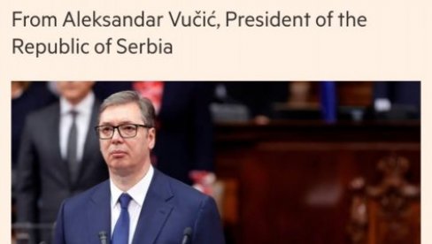 VLADA SRBIJE OSTAJE POSVEĆENA DIJALOGU: Financial times objavio pismo predsednika Vučića (FOTO) VLADA SRBIJE OSTAJE POSVEĆENA DIJALOGU: Financial times objavio pismo predsednika Vučića (FOTO)