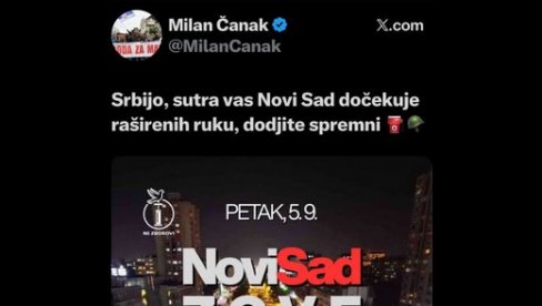BLOKADERI POZIVAJU I NAJAVLJUJU NASILJE ZA VEČERAS: U Novom Sadu je počelo, u Novom Sadu će se završiti, dođite spremni! (FOTO) BLOKADERI POZIVAJU I NAJAVLJUJU NASILJE ZA VEČERAS: U Novom Sadu je počelo, u Novom Sadu će se završiti, dođite spremni! (FOTO)