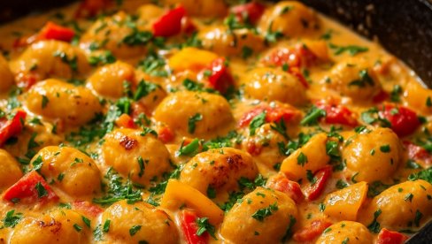 KREMASTI NJOKI SA PAPRIKAMA I SOSOM OD SIRA: Recept za brzu i kremastu večeru KREMASTI NJOKI SA PAPRIKAMA I SOSOM OD SIRA: Recept za brzu i kremastu večeru