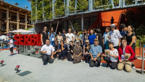 Promocija knjige „Pokondirena tikva“ na paviljonu Srbije na Ekspo u Japanu Promocija knjige „Pokondirena tikva“ na paviljonu Srbije na Ekspo u Japanu