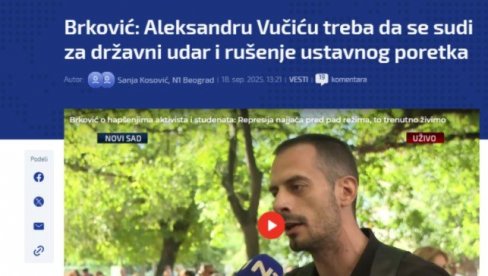 ANTISRBIN BRKOVIĆ PATOSIRAN POSLE SKANDALOZNE IZJAVE ZA TAJKUNSKU N1: Vučinićeva i Mićin mu očitali bukvicu ANTISRBIN BRKOVIĆ PATOSIRAN POSLE SKANDALOZNE IZJAVE ZA TAJKUNSKU N1: Vučinićeva i Mićin mu očitali bukvicu