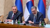 VUČIĆ NA SEDNICI SAVETA ZA SARADNJU SRBIJE I REPUBLIKE SRPSKE Veliko obećanje: Uvek ćemo biti uz svoj narod