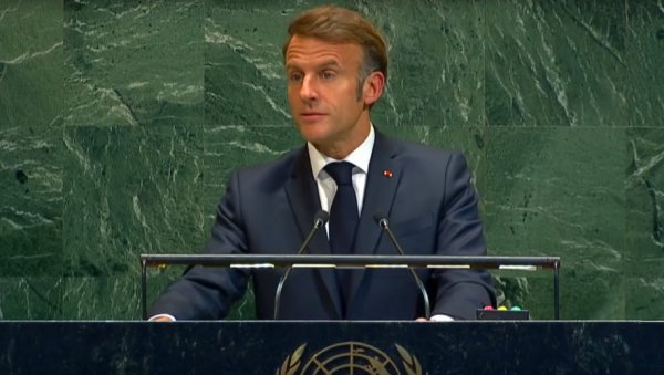 НЕЗАВИСНОСТ КАО УСЛОВ ЗА МИР: Француски председник Емануел Макрон за говорницом УН признао Палестину