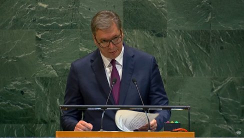 ВУЧИЋ НА ГС УН У ЊУЈОРКУ: Београд може да буде место дијалога за све сукобе широм света, УН нису реликвија из прошлости ВУЧИЋ НА ГС УН У ЊУЈОРКУ: Београд може да буде место дијалога за све сукобе широм света, УН нису реликвија из прошлости