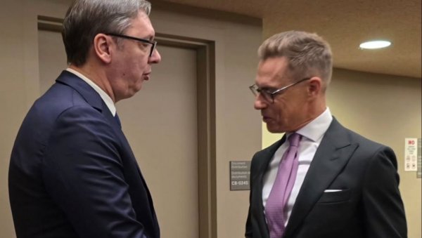 ПРЕДСЕДНИК СРБИЈЕ СА ЛИДЕРОМ ФИНСКЕ: Вучић се састао са Стубом