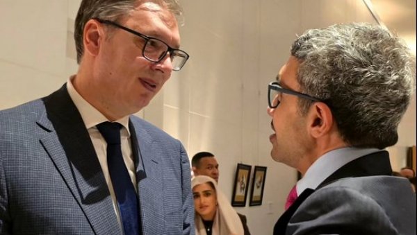 ВЕРУЈЕМ ДА ЋЕ САРАДЊА СРБИЈЕ И УАЕ НАСТАВИТИ ДА СЕ РАЗВИЈА: Вучић на састанку са шеиком Абдулом бин Заједом ал Нахјаном