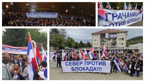 JASNA PORUKA SRBA SA KIM: Sever, Gračanica, Štrpce, Kosovsko Pomoravlje protiv blokada! (FOTO/VIDEO)