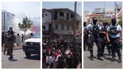 ЛЕТЕ ГУМЕНИ МЕЦИ И СУЗАВАЦ: Полиција не може да растера масу, десетине мртвих -  пада влада Мадагаскара (ВИДЕО)