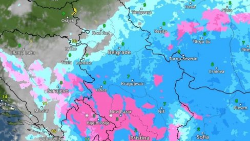 (MAPE) OVAKO ĆE SE KRETATI NEVREME U SRBIJI: Pogledajte iz časa u čas, stižu sneg i kiša (FOTO)