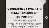 PLENUMAŠI SA POLJOPRIVREDNO FAKULTETA UDARILI NA SVE U OPOZICIJI: Posebno na Srđana Milivojevića i Savu Manojlovića