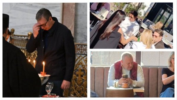 ДВЕ СЛИКЕ: Вучић у Храму Светог Саве на парастосу за настрадале у Новом Саду; Миливојевић једе бурек, а Бјелогрлић се сунча у кафићу ДВЕ СЛИКЕ: Вучић у Храму Светог Саве на парастосу за настрадале у Новом Саду; Миливојевић једе бурек, а Бјелогрлић се сунча у кафићу