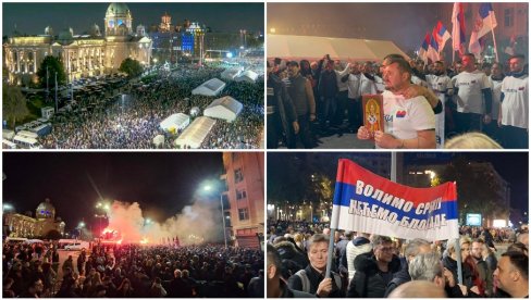 MOĆNO: Snimci sa dočeka Srba sa KiM ispred Narodne skupštine